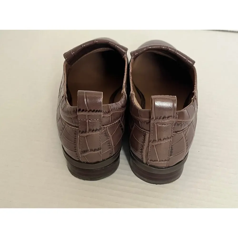 Women's Aerosoles Brown Faux Leather Sutton Tailored Dress Loafer Size 6.5
